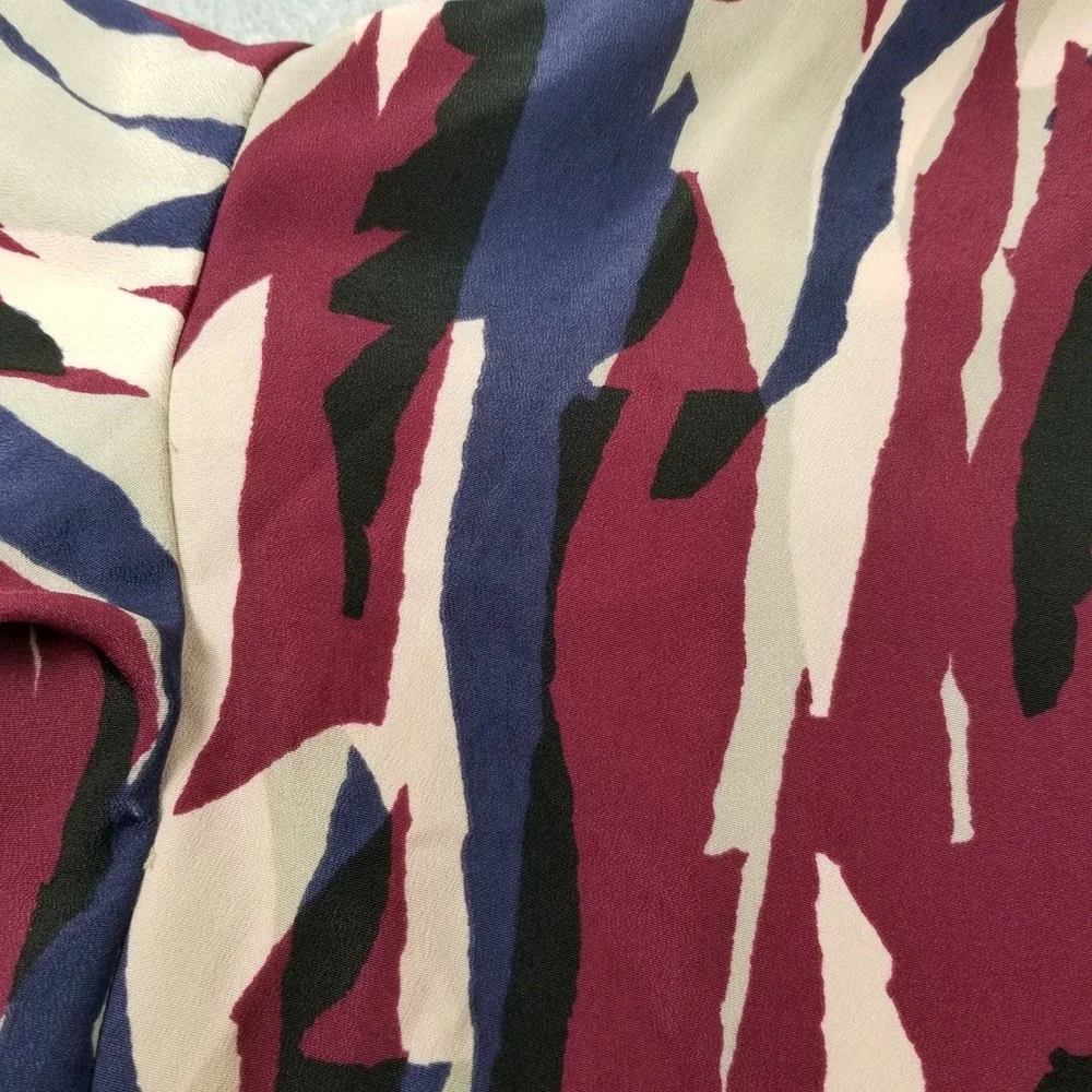 Madison Dress Women XL Multicolor Abstract Ruffle Short Sleeve Shift Casual Work